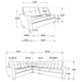 Georgina 5 Pc Stationary Sectionals Grey - California Furniture (Coachella, CA)