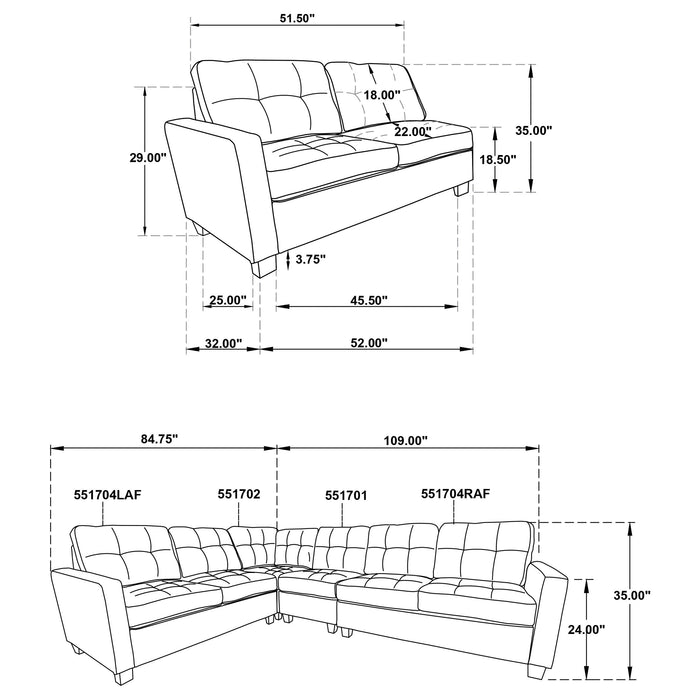 Georgina 4-piece Upholstered Modular Sectional Sofa Beige - California Furniture (Coachella, CA)