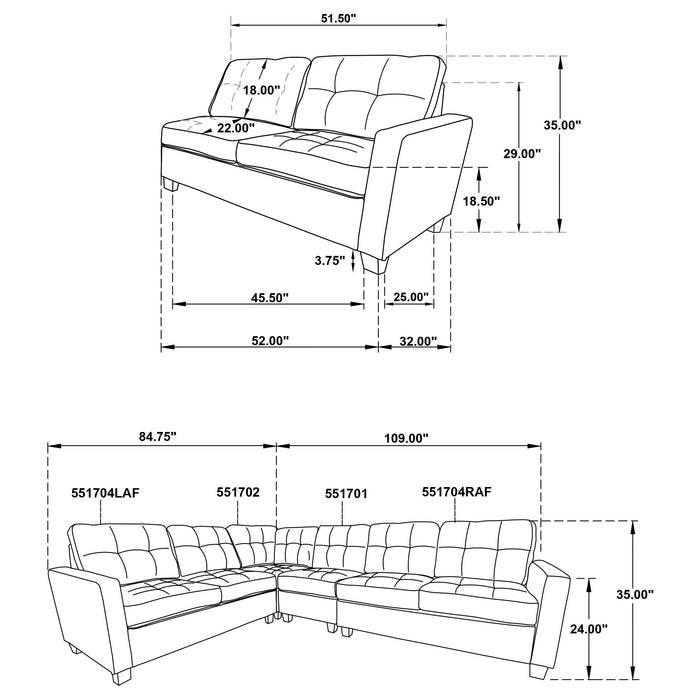 Georgina Sectional Loveseat - California Furniture (Coachella, CA)