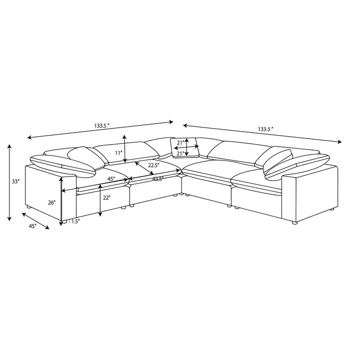 Raleigh Modular Sectionals Grey - California Furniture (Coachella, CA)
