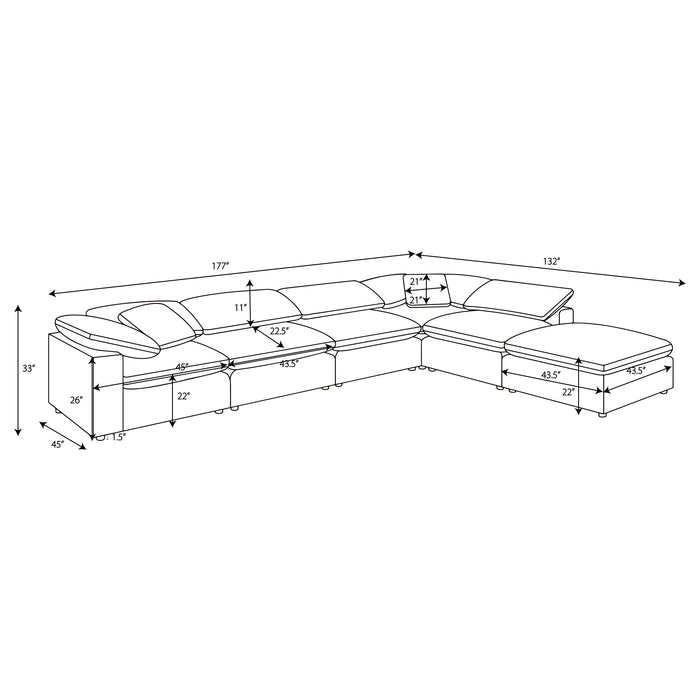 Raleigh Modular Sectional Sofa - California Furniture (Coachella, CA)