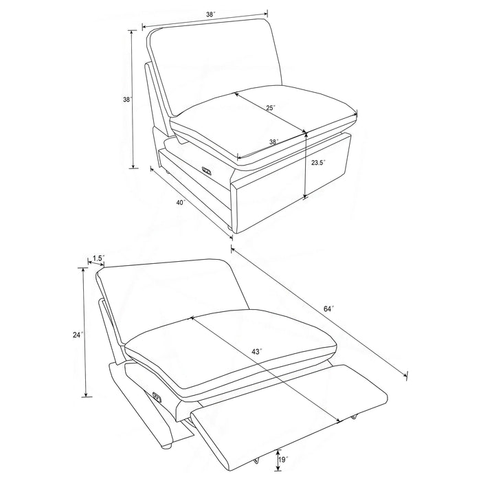 Collins Armless chair - California Furniture (Coachella, CA)