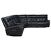 Hewitt Leather Upholstered Power Reclining Sectional Black - California Furniture (Coachella, CA)