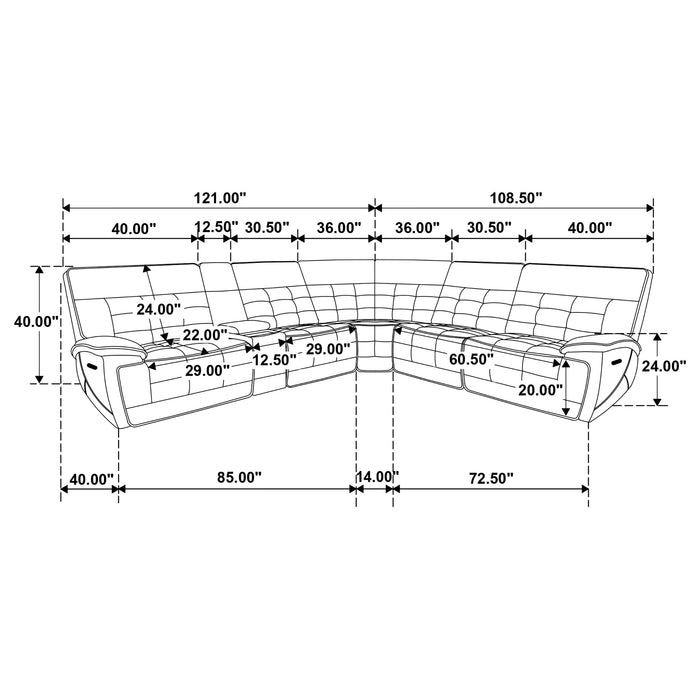 Hewitt Dual Power Reclining Sectional - California Furniture (Coachella, CA)
