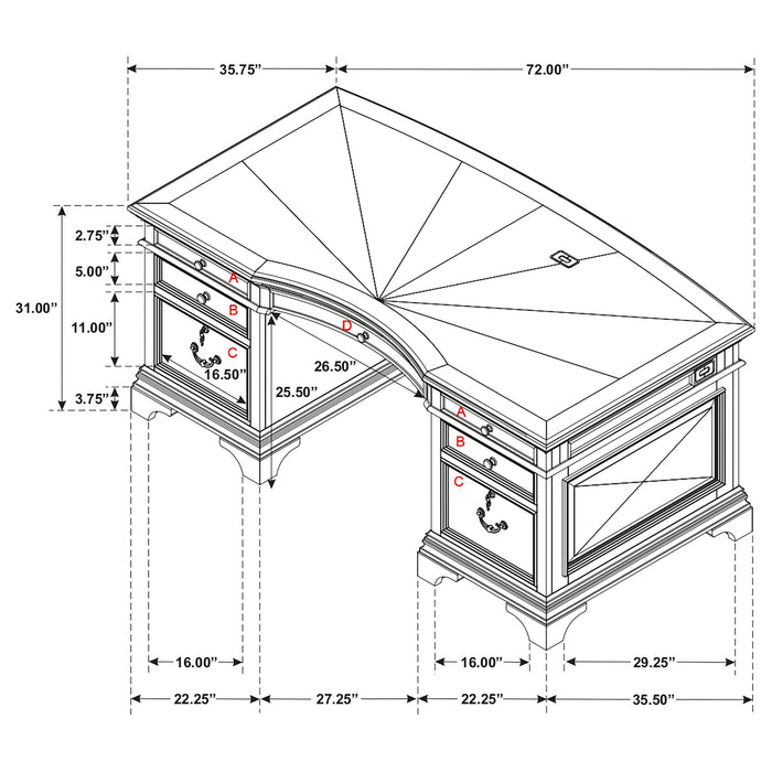 Hartshill Executive Desk - California Furniture (Coachella, CA)