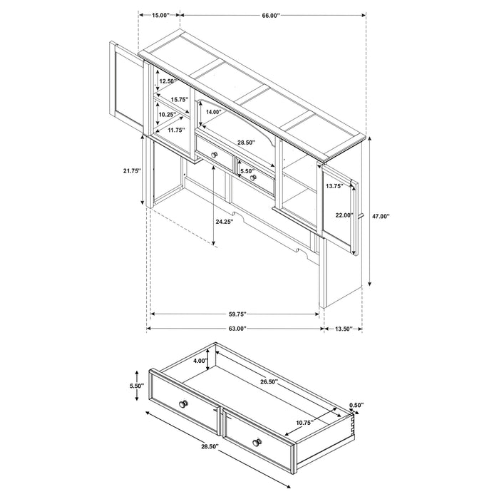 Hartshill Credenza Desk with Hutch - California Furniture (Coachella, CA)