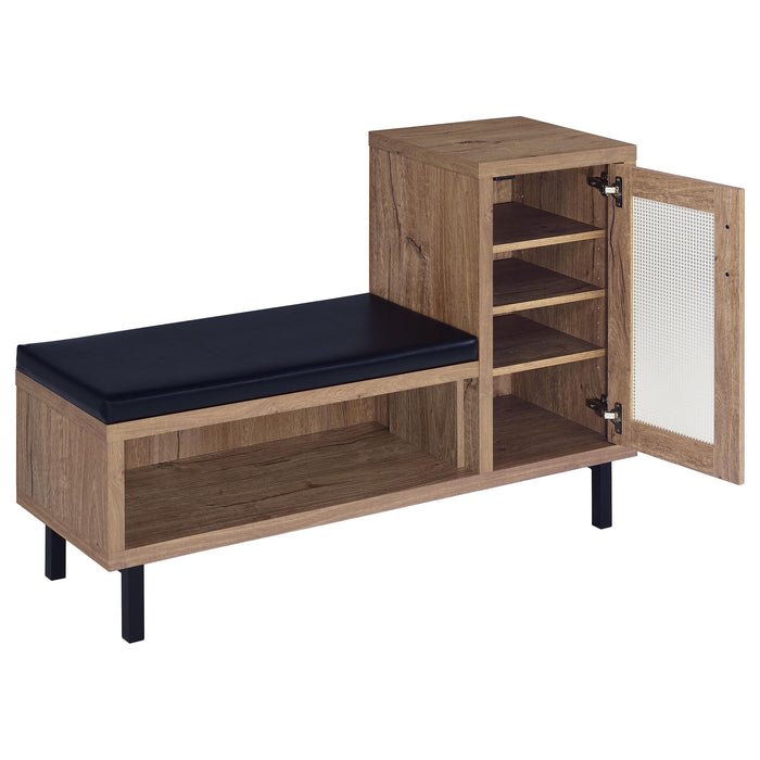 Teller 1-door Entryway Shoe Storage Cabinet Natural Oak - California Furniture (Coachella, CA)