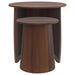 Yency 2-piece Round Mango Wood Nesting Table Set Dark Brown - California Furniture (Coachella, CA)