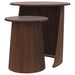 Yency 2-piece Round Mango Wood Nesting Table Set Dark Brown - California Furniture (Coachella, CA)