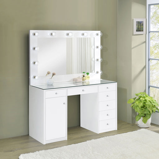Acena Makeup Vanity Table with LED Mirror - California Furniture (Coachella, CA)
