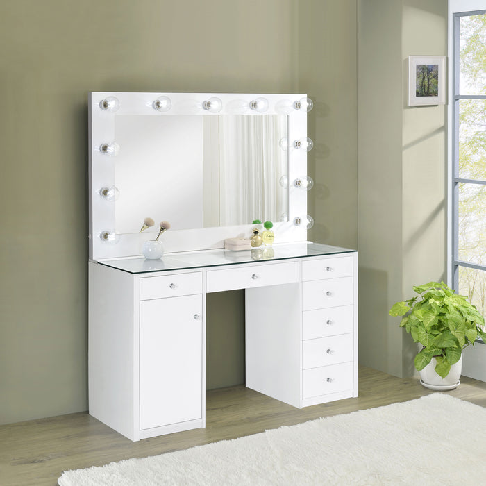 Acena Makeup Vanity Table with LED Mirror - California Furniture (Coachella, CA)
