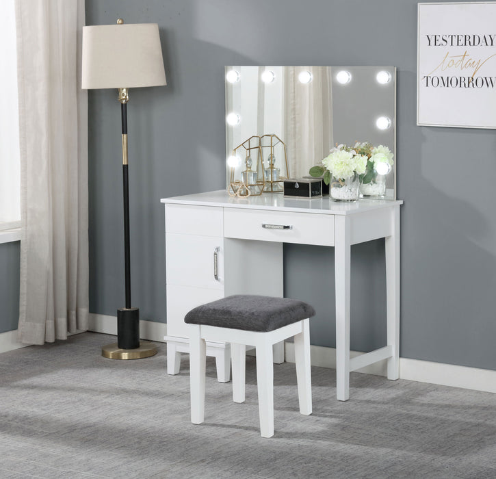 Elijah Makeup Vanity Table with LED Mirror and Stool - California Furniture (Coachella, CA)