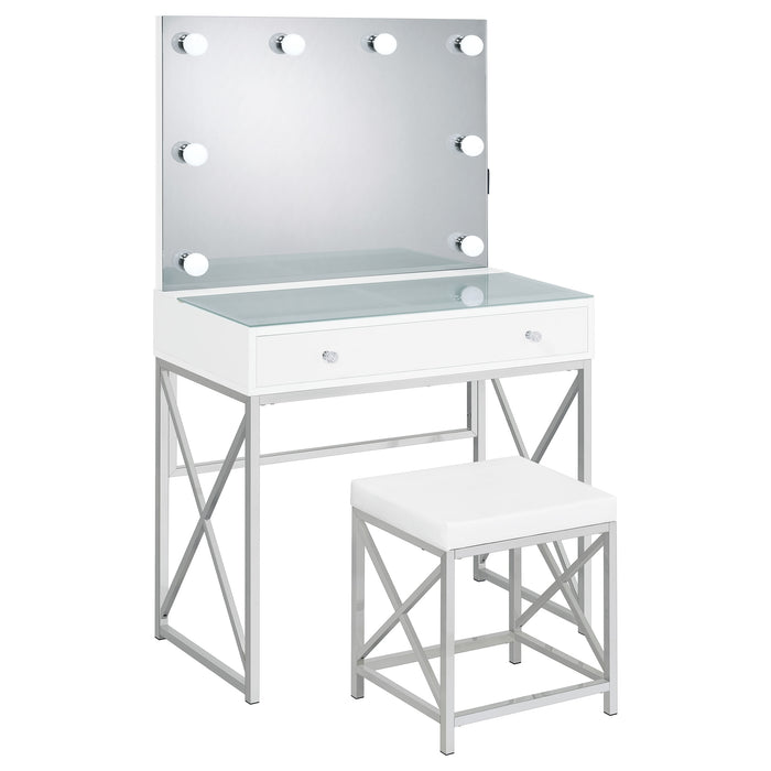 Eliza Makeup Vanity Table with LED Mirror and Stool - California Furniture (Coachella, CA)