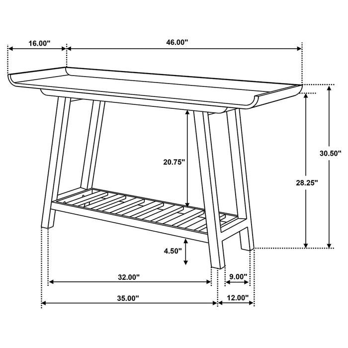 Ornelas 46-inch Console Table with Slatted Shelf Mango Brown - California Furniture (Coachella, CA)
