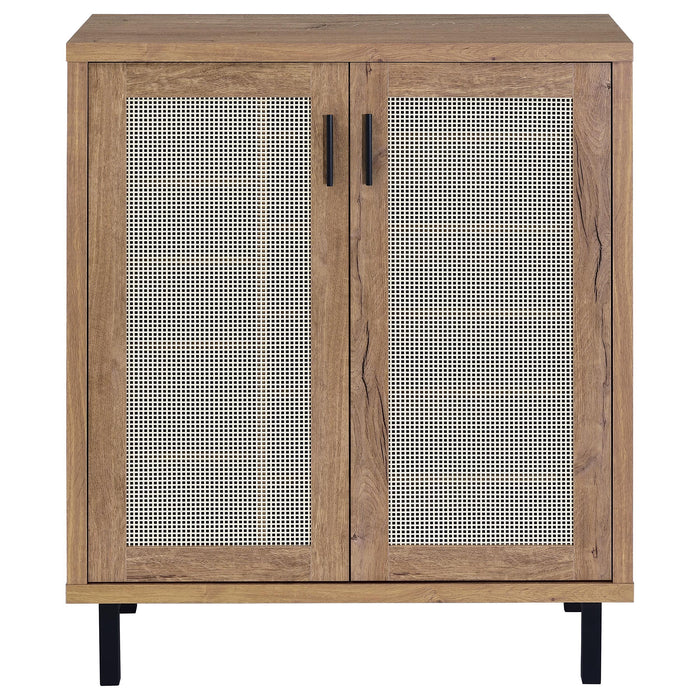 Teller 2-door Shoe Storage Cabinet Natural Oak - California Furniture (Coachella, CA)