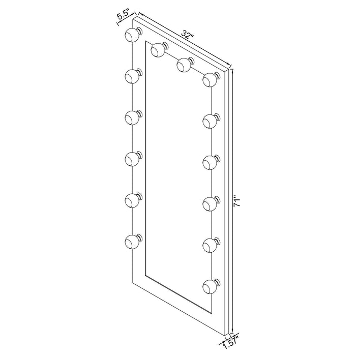 Zayan Floor Mirror with LED Lighting - California Furniture (Coachella, CA)