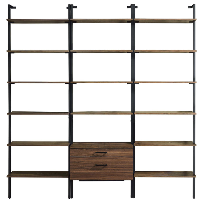 Owens 3-piece 96-inch Wall Mounted Bookshelf Set Walnut - California Furniture (Coachella, CA)