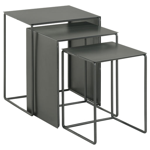 Imez 3-piece Rectangular Metal Nesting Table Grey - California Furniture (Coachella, CA)