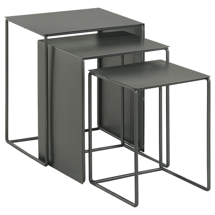 Imez 3-piece Rectangular Metal Nesting Table Grey - California Furniture (Coachella, CA)