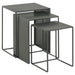 Imez 3-piece Rectangular Metal Nesting Table Grey - California Furniture (Coachella, CA)