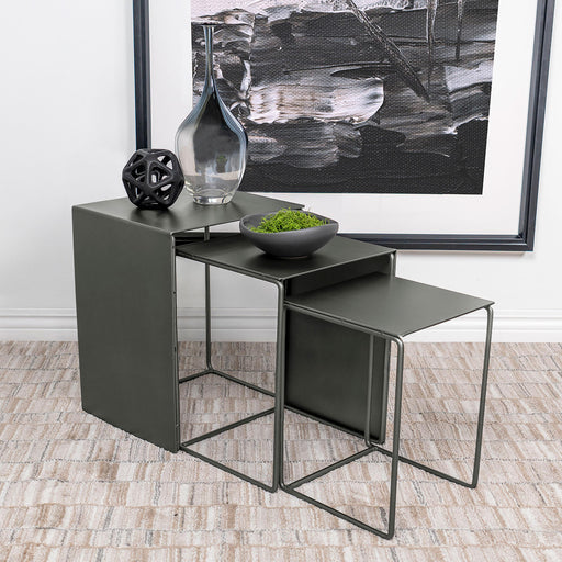 Imez 3-piece Rectangular Metal Nesting Table Grey - California Furniture (Coachella, CA)