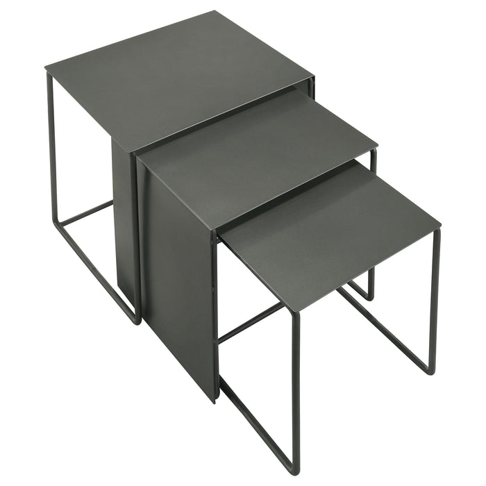 Imez 3-piece Rectangular Metal Nesting Table Grey - California Furniture (Coachella, CA)