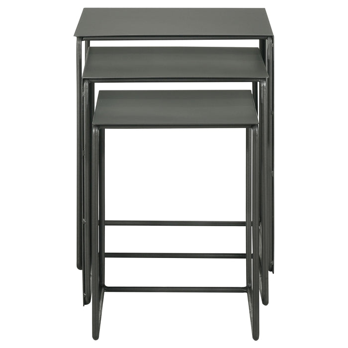 Imez 3-piece Rectangular Metal Nesting Table Grey - California Furniture (Coachella, CA)