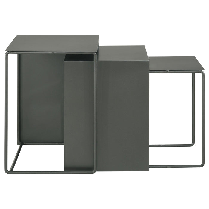 Imez 3-piece Rectangular Metal Nesting Table Grey - California Furniture (Coachella, CA)