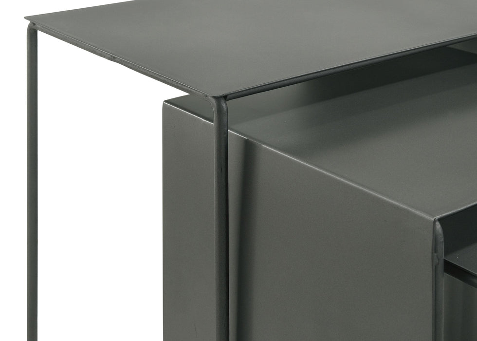 Imez 3-piece Rectangular Metal Nesting Table Grey - California Furniture (Coachella, CA)