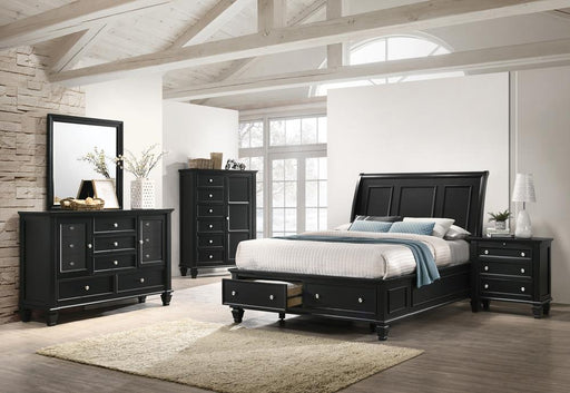 Sandy Beach Storage 4-Piece Eastern King Bedroom Set with Sleigh Headboard - California Furniture (Coachella, CA)