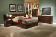 Jessica Eastern King & Queen Platform Bed with Rail Seating Cappuccino - California Furniture (Coachella, CA)