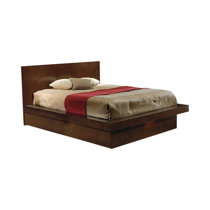 Jessica Eastern King & Queen Platform Bed with Rail Seating Cappuccino - California Furniture (Coachella, CA)