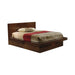 Jessica Eastern King & Queen Platform Bed with Rail Seating Cappuccino - California Furniture (Coachella, CA)