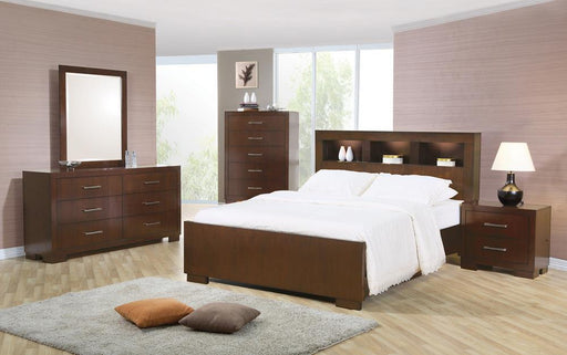 Jessica California King, E.king, & Queen Bed with Storage Headboard Cappuccino - California Furniture (Coachella, CA)