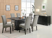 Stanton Rectangle Pedestal Dining Table Black - California Furniture (Coachella, CA)