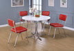 Retro Open Back Side Chairs Red and Chrome (Set of 2) - California Furniture (Coachella, CA)