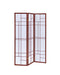 Katerina 3-panel Folding Floor Screen White and Cherry - California Furniture (Coachella, CA)