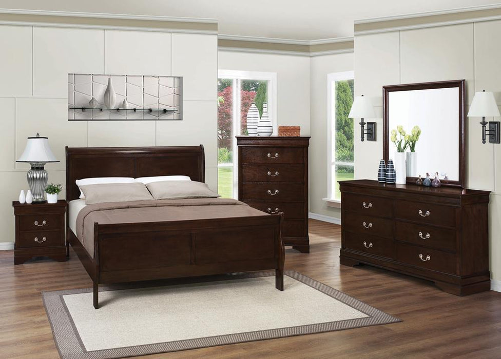 Louis Philippe Eastern King & Queen Panel Sleigh Bed Cappuccino - California Furniture (Coachella, CA)