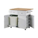 Jalen 3-door Kitchen Cart with Casters Natural Brown and White - California Furniture (Coachella, CA)
