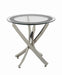 Brooke Glass Top End Table Chrome and Black - California Furniture (Coachella, CA)