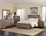Kauffman California King, E.king, & Queen Panel Bed Washed Taupe - California Furniture (Coachella, CA)
