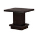 Reston Pedestal Square End Table Cappuccino - California Furniture (Coachella, CA)