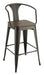 Cavalier Wooden Seat Bar Stools Dark Elm and Matte Black (Set of 2) - California Furniture (Coachella, CA)