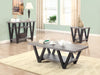 Stevens V-shaped Coffee Table Black and Antique Grey - California Furniture (Coachella, CA)