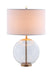Kenny Drum Shade Table Lamp with Glass Base White - California Furniture (Coachella, CA)