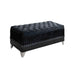 Barzini Tufted Rectangular Trunk with Nailhead Black - California Furniture (Coachella, CA)