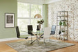 Carmelo X-shaped Dining Table Chrome and Clear - California Furniture (Coachella, CA)