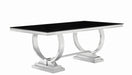 Antoine Rectangular Dining Table Chrome and Black - California Furniture (Coachella, CA)