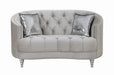 Avonlea Sloped Arm Tufted Loveseat Grey - California Furniture (Coachella, CA)