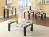 Dyer Tempered Glass End Table with Shelf Black - California Furniture (Coachella, CA)